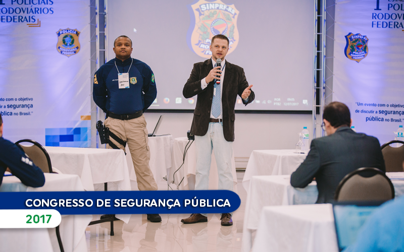 Maicon Nachtigall em congresso de segurança pública, 2017